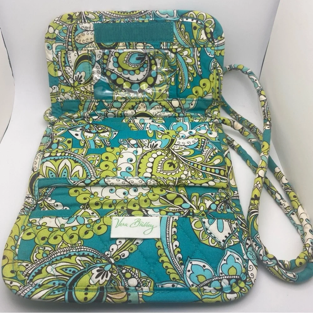 Vera Bradley Crossbody Wallet Purse in Peacock Retired 2007 50” Strap Never Used - Picture 3 of 6